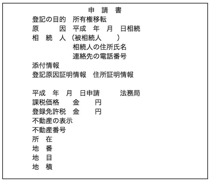 登記申請書