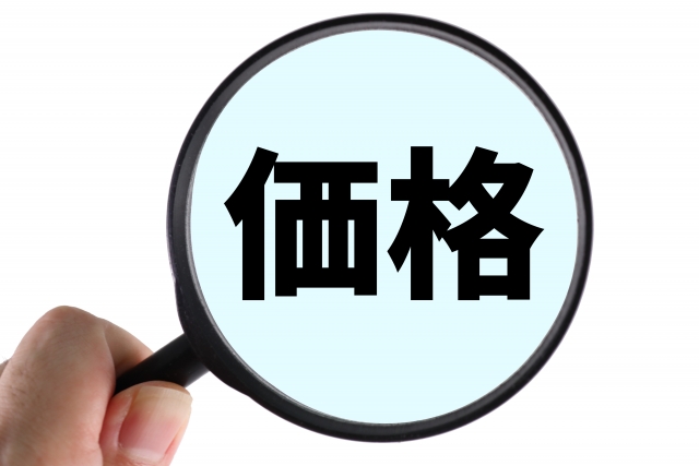 価格と虫眼鏡