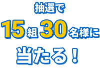 抽選で15組30名様に当たる!